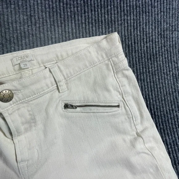 J Crew Jeans Womens 29 White Denim Skinny‎ Zipped Pockets Stretch Mid Rise 32x27 - Picture 5 of 15